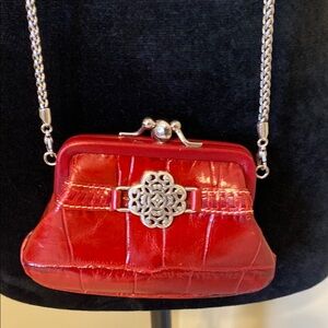 Chic Red Clutch with Silver Accent